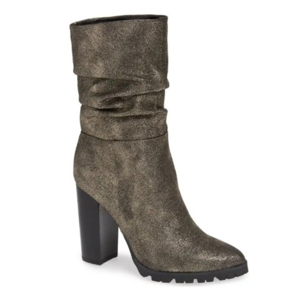 New Katy Perry Raina Slouch Leather Mid-Calf Boots